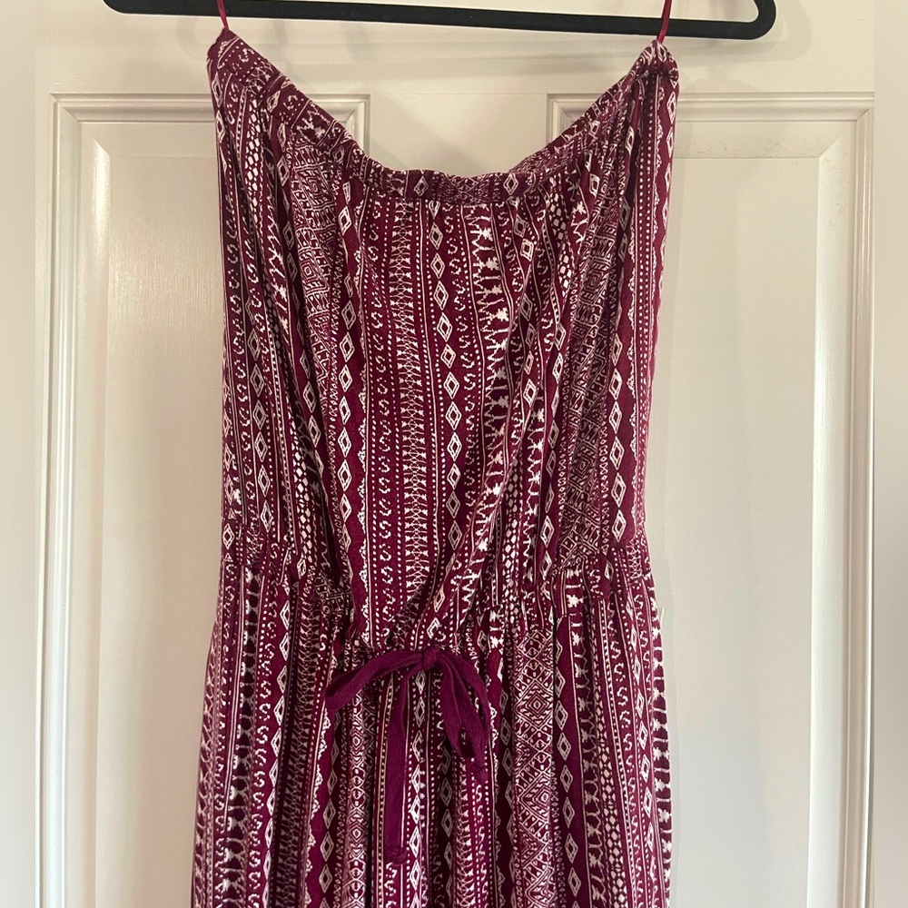 Maroon Boho Sleeveless Romper